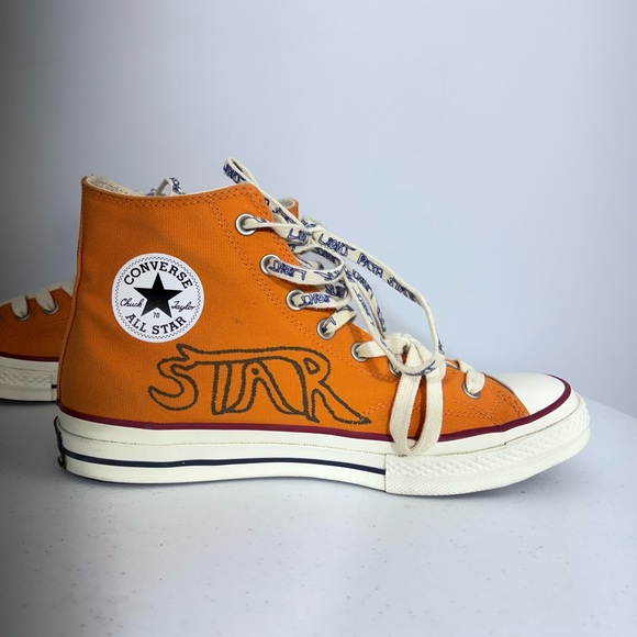 CONVERSE X COME TEES CHUCK TAYLOR 70 HI - SUN ORANGE / EGRET / BLACK Men’s 10 - Picture 10 of 16